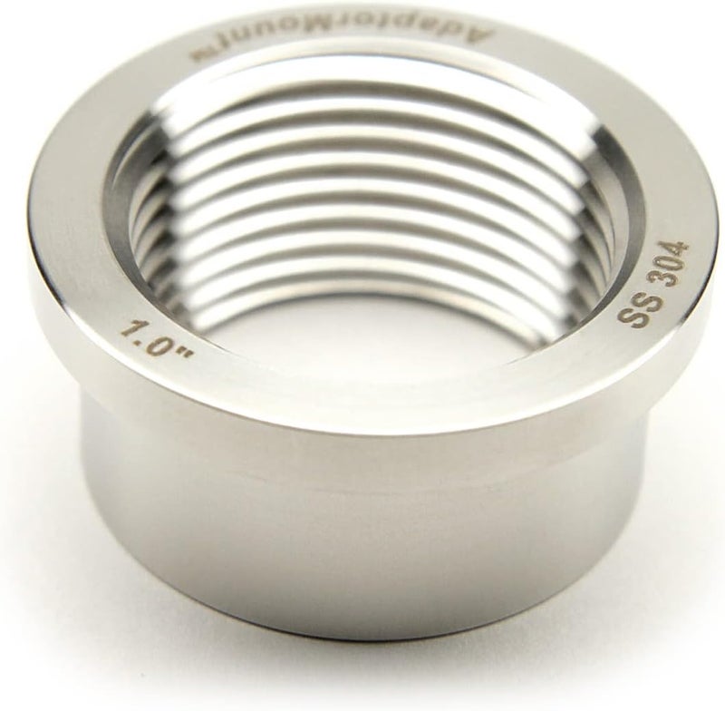 AdaptorMount G 1" (BSPP) Stainless Steel 304 Female Threaded Stepped Weld Bung Mounting Fitting (OD 1.5") with Top Head (OD 1.7") - Image 4